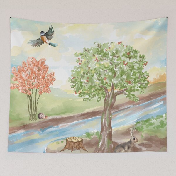 Artikelvorschau, Grasbewachsene Flusslandschaft entworfen und verkauft von HappyLifeCreate.