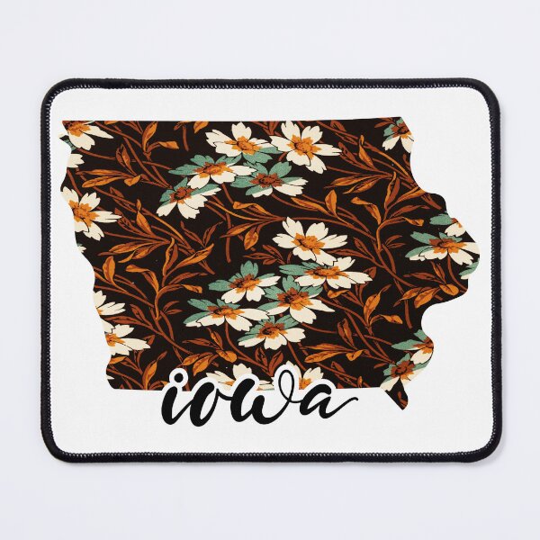 Item preview, Floral Map of USA States Iowa - Map of Iowa designed and sold by AmethystMurad.