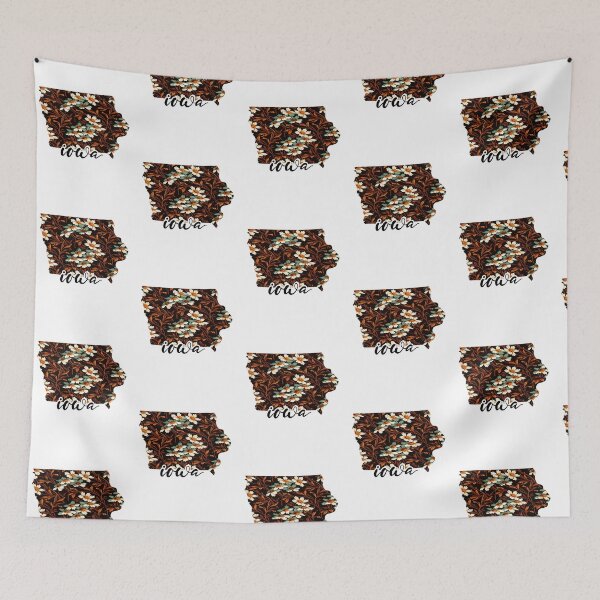Item preview, Floral Map of USA States Iowa - Map of Iowa designed and sold by AmethystMurad.