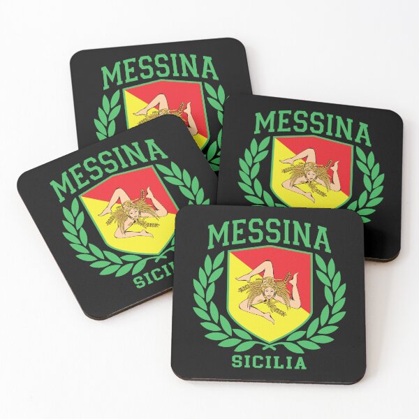 Item preview, MESSINA: Sicilia Flag and Trinacria Shield Design - Sicily designed and sold by Mr. Monocle.