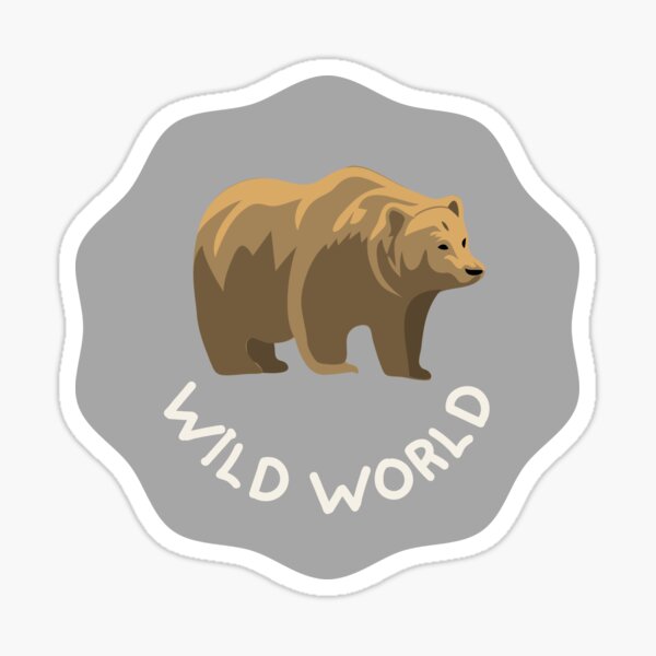 Wild World Bear Grey Sticker