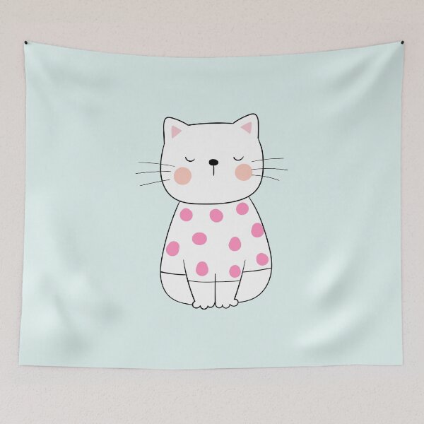 Item preview, Cat in Polka Dots designed and sold by greenoriginals.