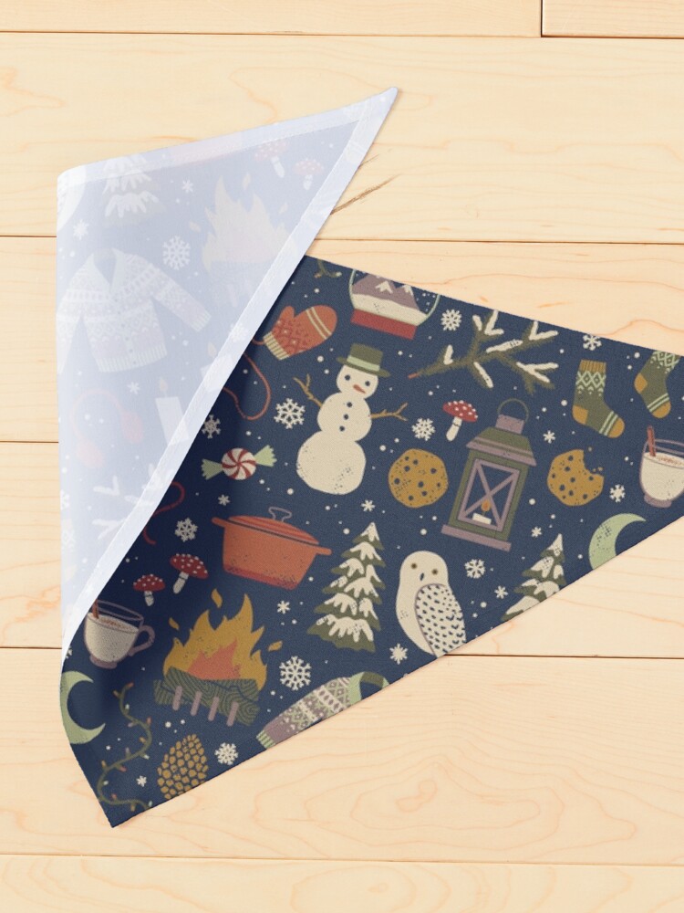 Thumbnail 4 of 6, Pet Bandana, Winter Nights designed and sold by Camille Chew.
