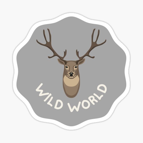 Wild World Deer Grey Sticker