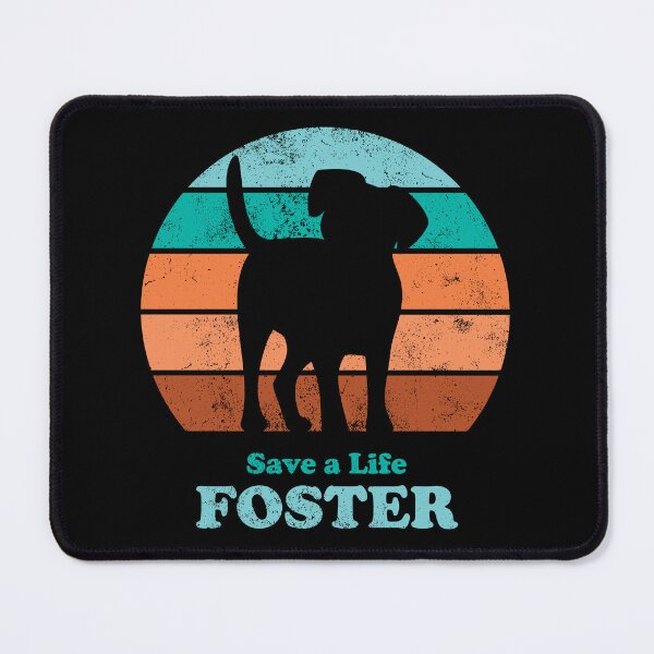 Item preview, Foster Dog Retro Sunset Teal/Orange designed and sold by MSwiftDesigns.