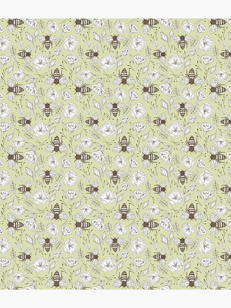 Honey Bee and Lisianthus Pattern by lauramaxwell