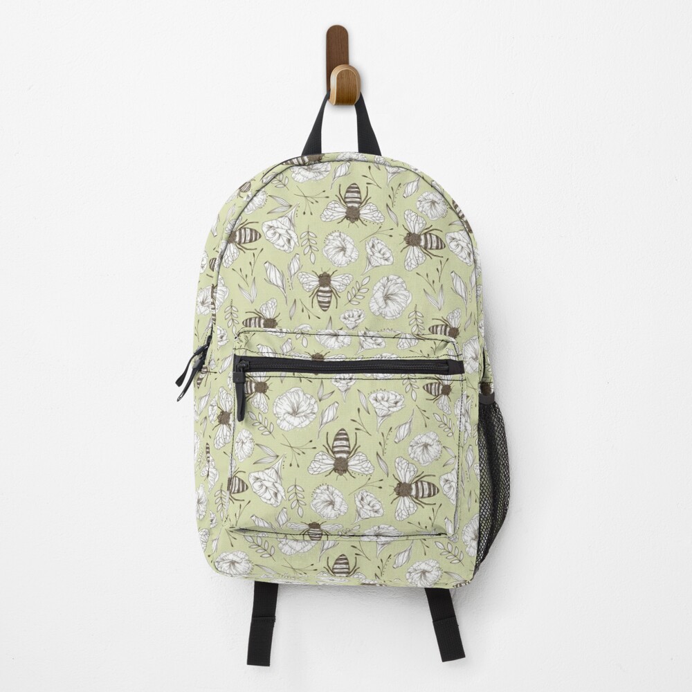Honey Bee and Lisianthus Pattern Backpack