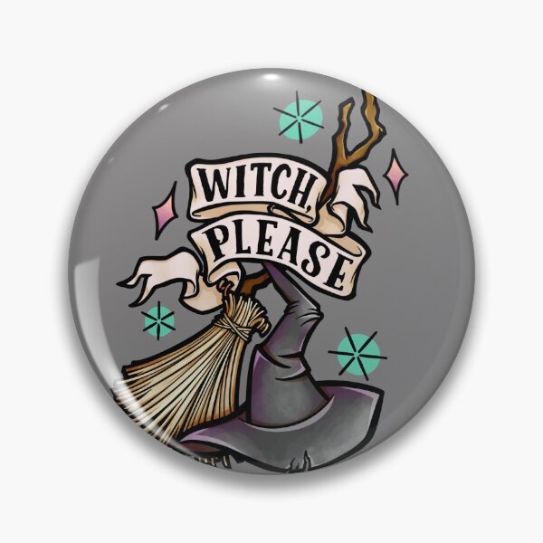 Item preview, Witch Please tattoo design in pastel  designed and sold by Wendy Bazuta.