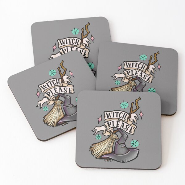Item preview, Witch Please tattoo design in pastel  designed and sold by Wendy Bazuta.