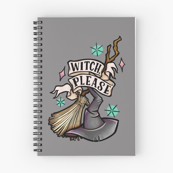 Item preview, Witch Please tattoo design in pastel  designed and sold by Wendy Bazuta.