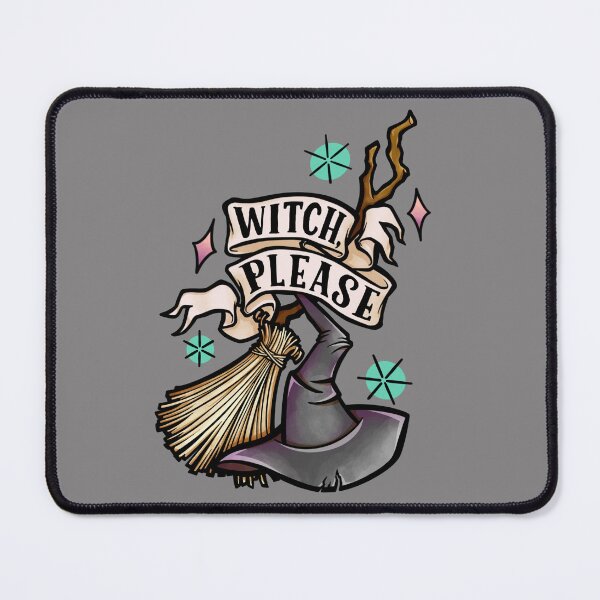 Item preview, Witch Please tattoo design in pastel designed and sold by Wendy Bazuta.