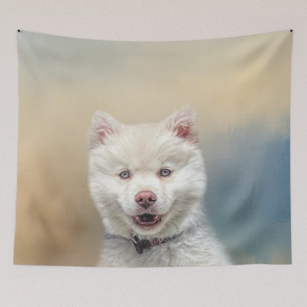 Item preview, White Swiss Shepherd Puppy Portrait designed and sold by Elisabeth Lucas.