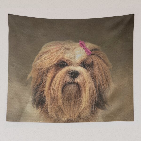 Item preview, Lhasa Apso with Pink Bow Tie designed and sold by Elisabeth Lucas.