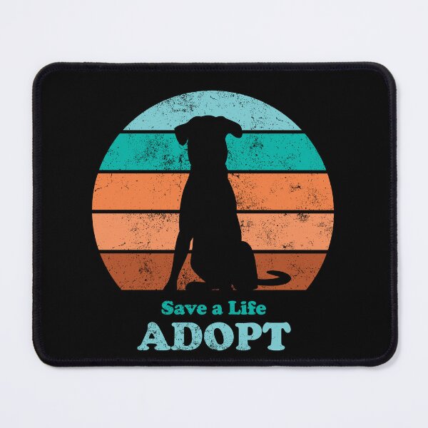 Item preview, Adopt a Dog Retro Sunset Teal/Orange designed and sold by MSwiftDesigns.