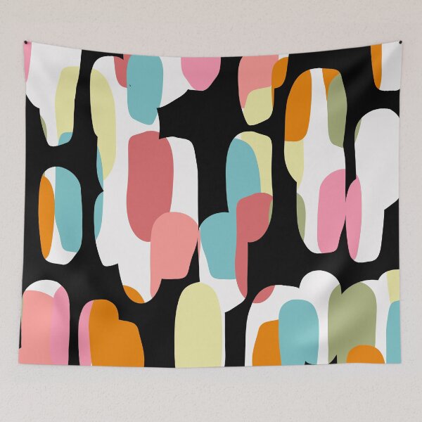 Item preview, Modern Contemporary Pink, Aqua, Black, White Abstract Pattern  designed and sold by DEC02.