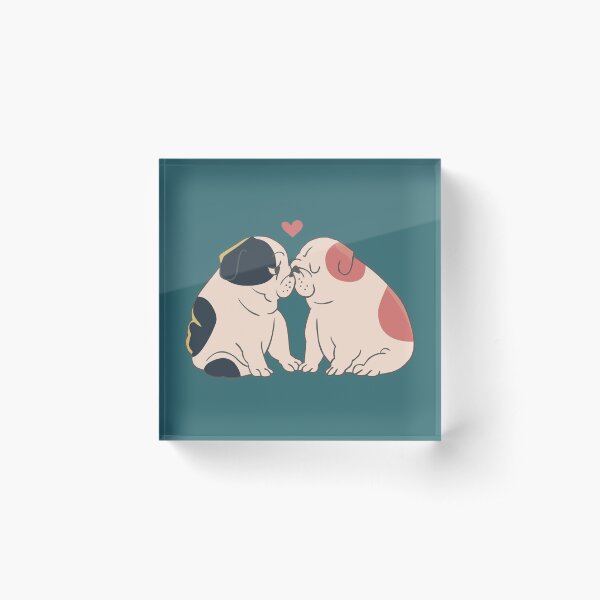 English Bulldog Kisses Acrylic Block