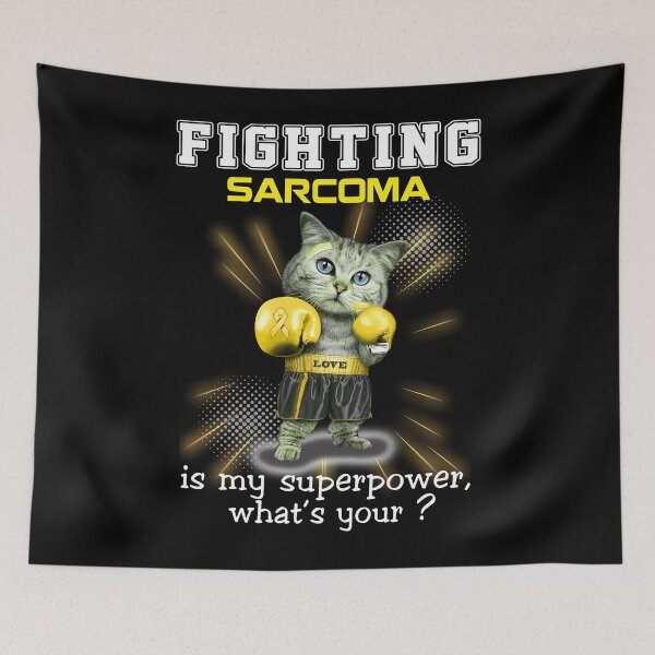 Item preview, Funny Cat Fighting Sarcoma Is My Superpower What's Your designed and sold by Kohend.
