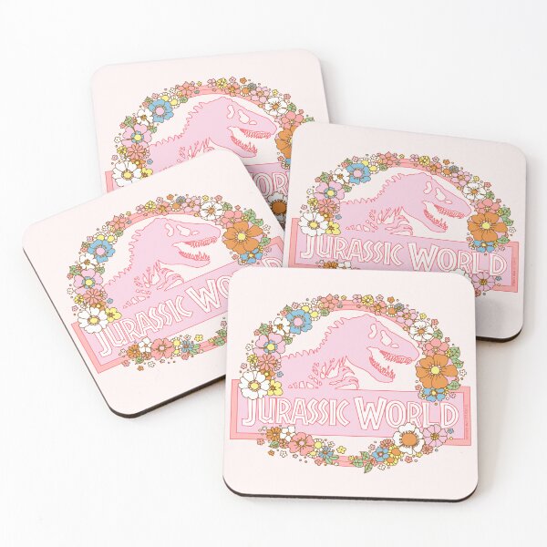 Item preview, Jurassic world x Giddygoatthe3rd Retro Pastel Pink Floral Cottagecore RB Fan Art Partner Program © UCS LLC and Amblin designed and sold by Giddygoatthe3rd.
