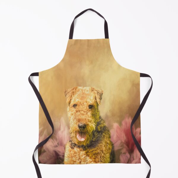 Item preview, Airedale Terrier Portrait with Pink Flowers designed and sold by Elisabeth Lucas.