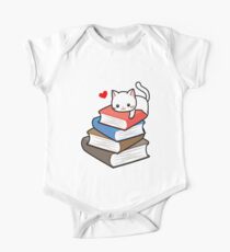 Cat Book Nerd Reader On Books Cute Geek Funny One Piece - Short Sleeve