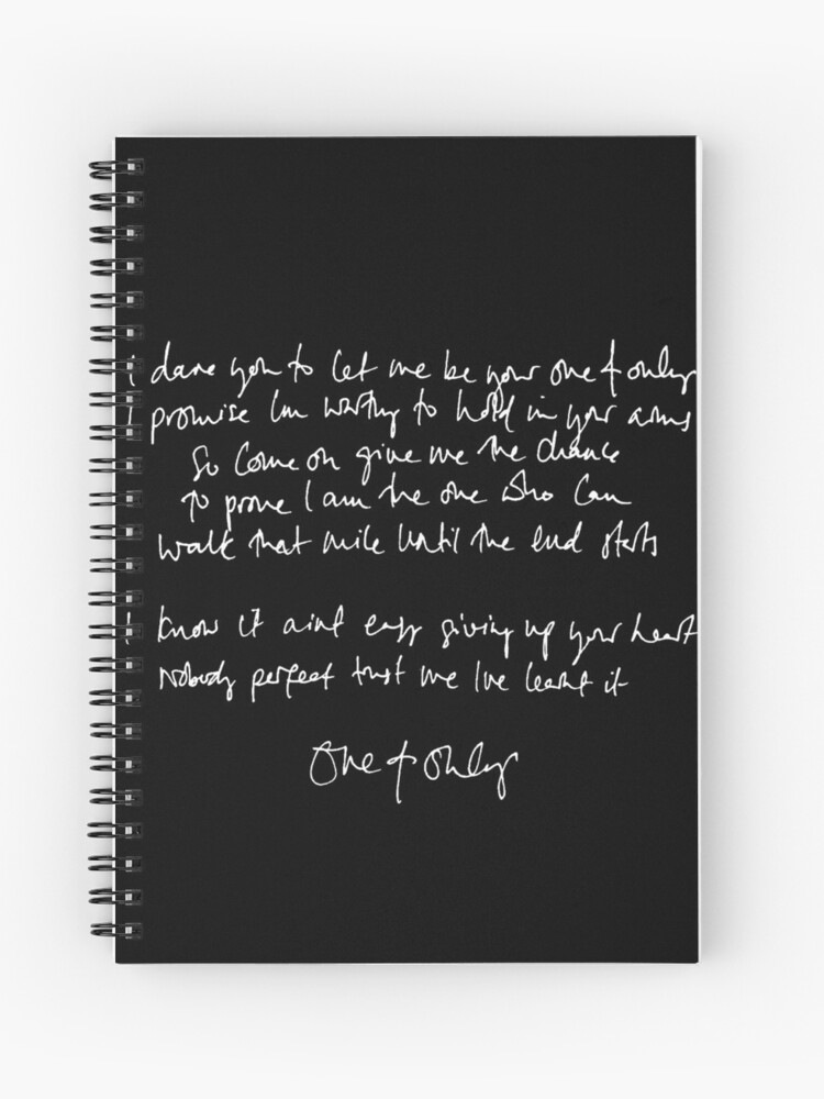 One And Only Handwritten Lyrics Adele Spiral Notebook By Daydreameruk Redbubble