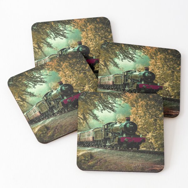 Item preview, Train Locomotive Retro Vintage Fall Leaves designed and sold by mwagie.