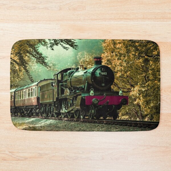 Item preview, Train Locomotive Retro Vintage Fall Leaves designed and sold by mwagie.