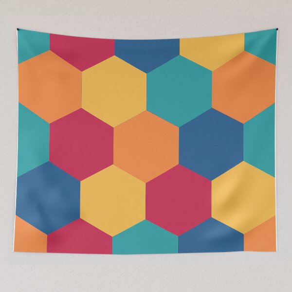 Item preview, Retro Vintage hexagon pattern  designed and sold by BronikowskiART.