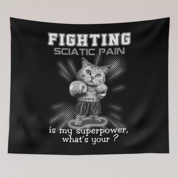 Item preview, Funny Cat Fighting Sciatic Pain Is My Superpower What's Your designed and sold by Kohend.