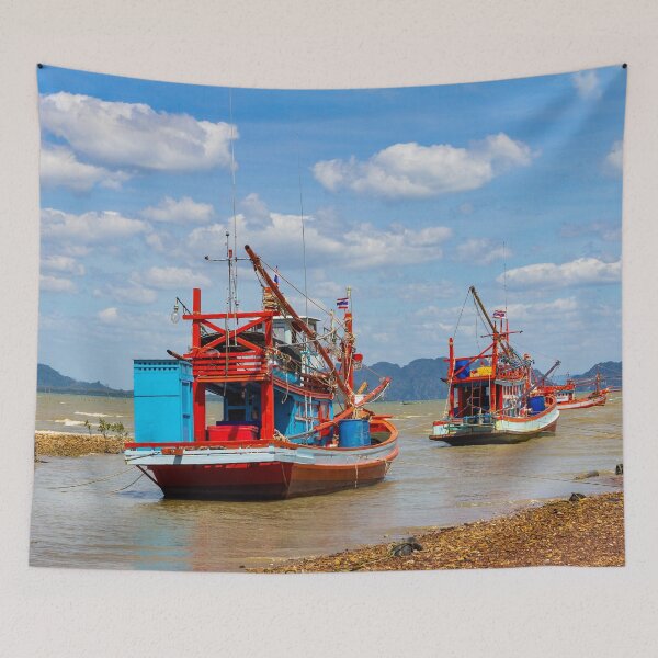 Item preview, Thai fishing boats anchored in Koh Lanta, Krabi, Thailand designed and sold by Kevin Hellon.
