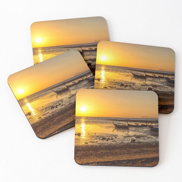 Item preview, Long tail boats at sunrise, Koh Lanta, Krabi, Thailand designed and sold by Kevin Hellon.