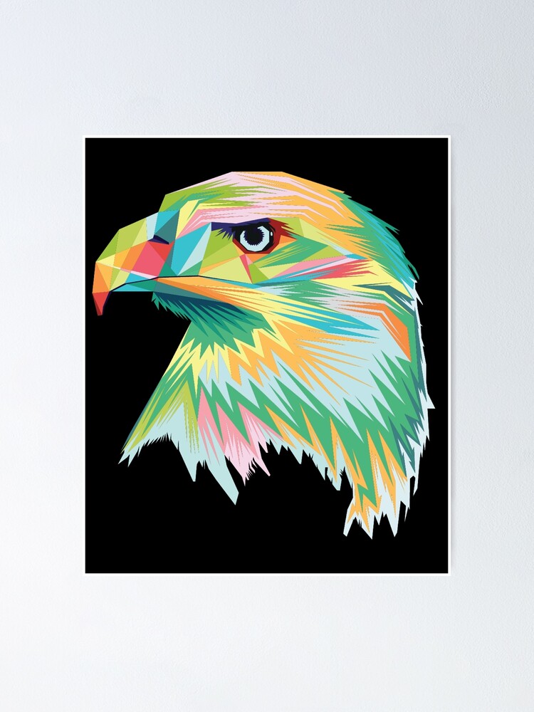 Póster «Cabeza de águila colorida estilo pop art hermoso diseño de troquel  de corbata» de YourShoppp | Redbubble
