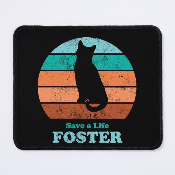 Item preview, Foster Cat Retro Sunset Teal/Orange designed and sold by MSwiftDesigns.