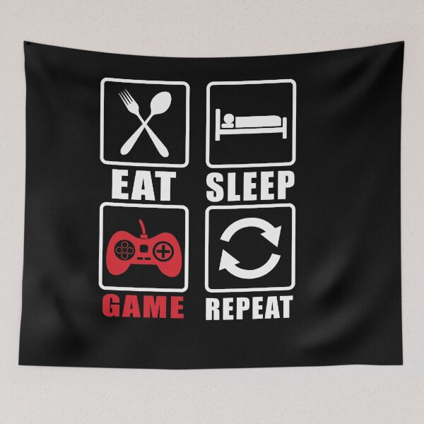 Item preview, Eat Sleep game repeat for gamers designed and sold by Fislux.