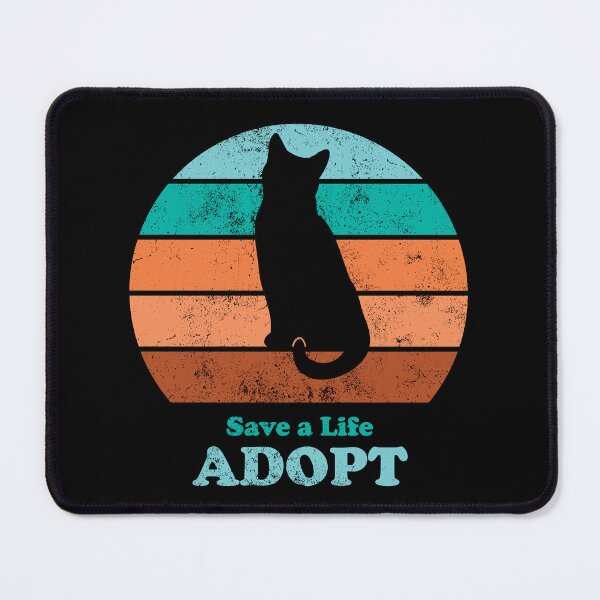 Item preview, Adopt a Cat Retro Sunset Teal/Orange designed and sold by MSwiftDesigns.