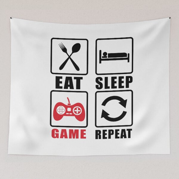 Item preview, Eat Sleep game repeat for gamers designed and sold by Fislux.