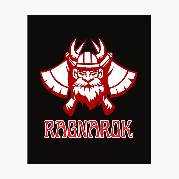 Lámina fotográfica «Mitologia Nordica Ragnarok Grafico Guerrero Vikingo ...