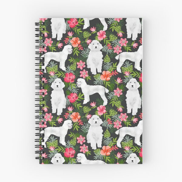 Item preview, White Poodle floral hawaiian tropical dog breed dogs pet friendly pet art pattern by PetFriendly designed and sold by PetFriendly.