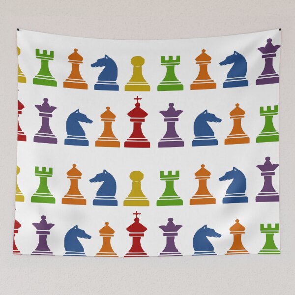 Item preview, Multi Color Chess Piece Design - Larger Image Version designed and sold by ThisNThatImages.