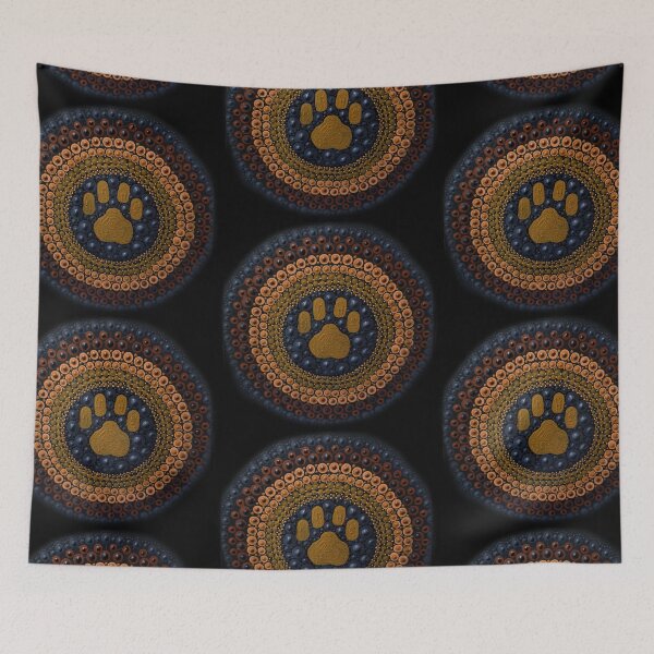 Item preview, Dog pawprint mandala dot art designed and sold by Freedomink.