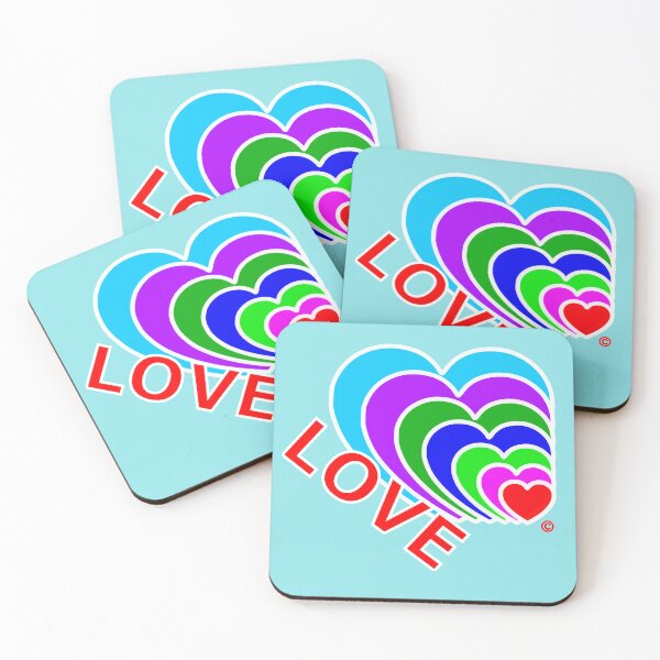 Item preview, Valentine's Day - Multi-color Overlapping Hearts Love Design designed and sold by ThisNThatImages.