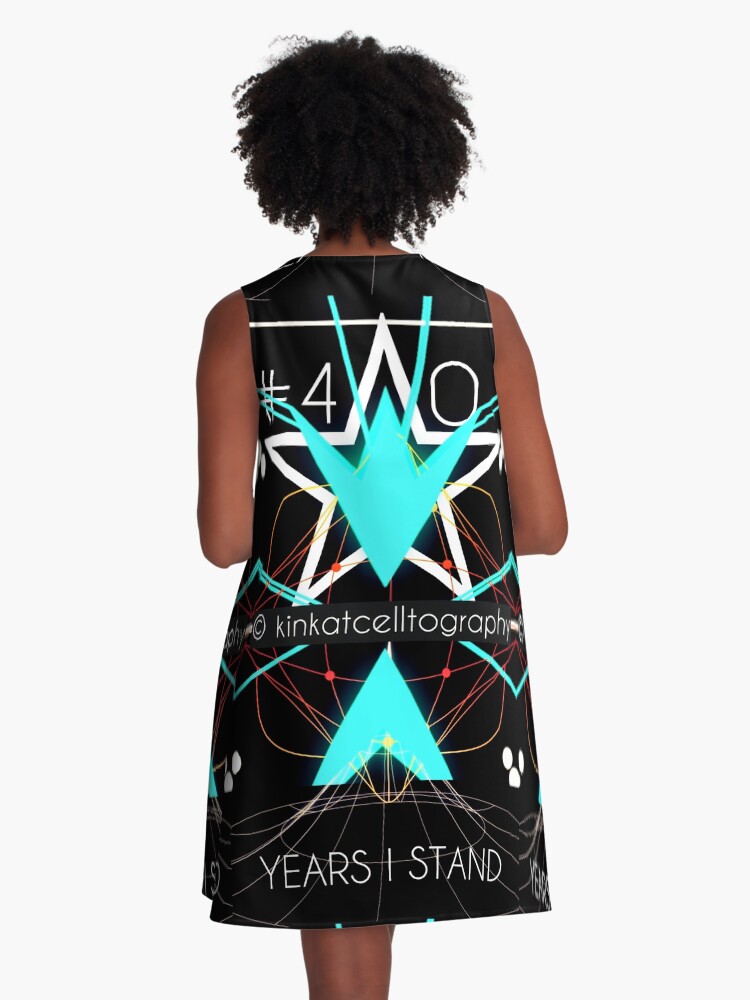 Thumbnail 3 of 4, A-Line Dress, #40YEARSISTAND - Turq A-row designed and sold by kinkatstyle.