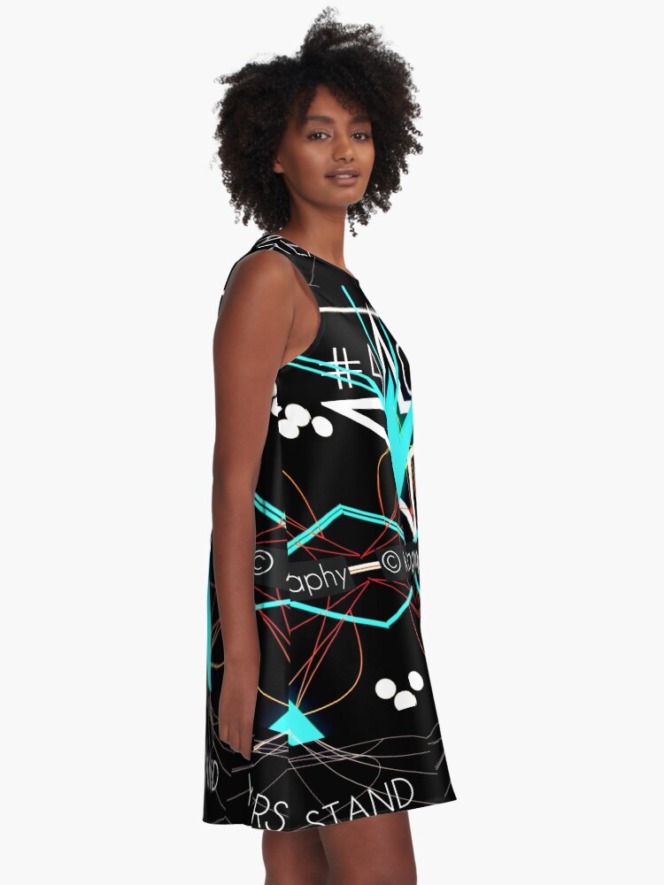 Thumbnail 2 of 4, A-Line Dress, #40YEARSISTAND - Turq A-row designed and sold by kinkatstyle.