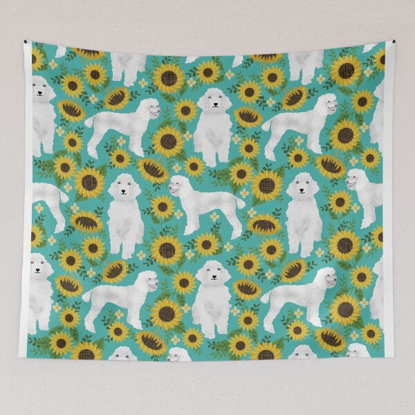 Item preview, Poodle sunflowers floral dog breed dog pattern pet friendly pet portraits by PetFriendly designed and sold by PetFriendly.