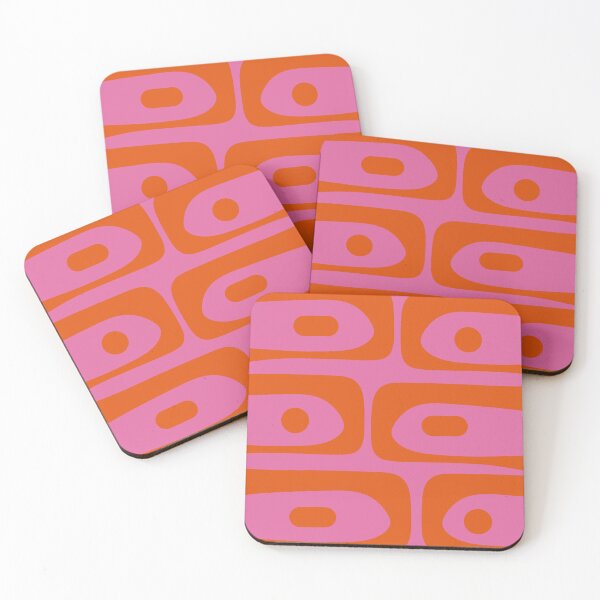 Item preview, Mid-Century Modern Piquet Maximalist Abstract in Hot Pink and Retro Red Orange designed and sold by kierkegaard.