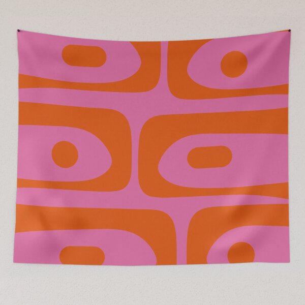 Item preview, Mid-Century Modern Piquet Maximalist Abstract in Hot Pink and Retro Red Orange designed and sold by kierkegaard.