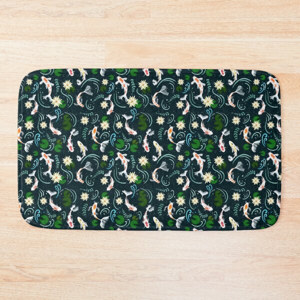 Item preview, Koi Fish Lotus Pond Dark Background designed and sold by daphsam.