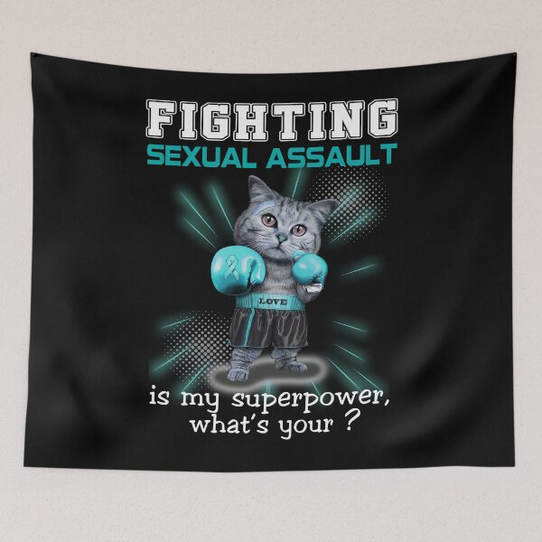 Item preview, Funny Cat Fighting Sexual Assault Is My Superpower What's Your designed and sold by Kohend.