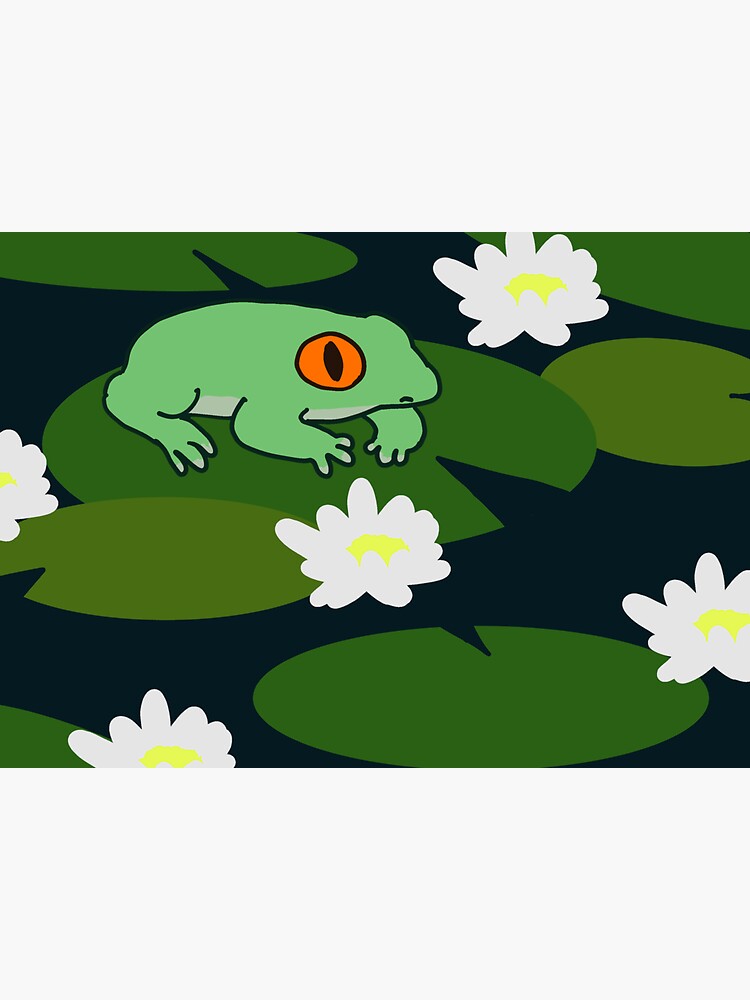 "Frog and Lilypads Illustration " Sticker for Sale by FluffyPuffs