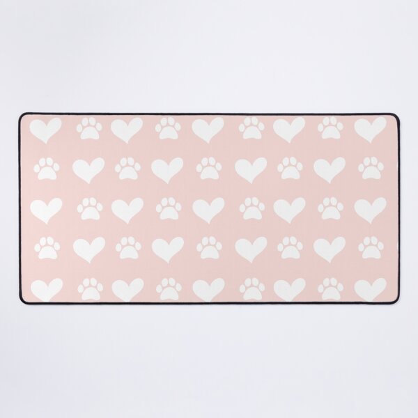 Item preview, Pale Pastel Pink And White Paw Print And Heart Repeated Pattern. designed and sold by That Cheeky Tee.